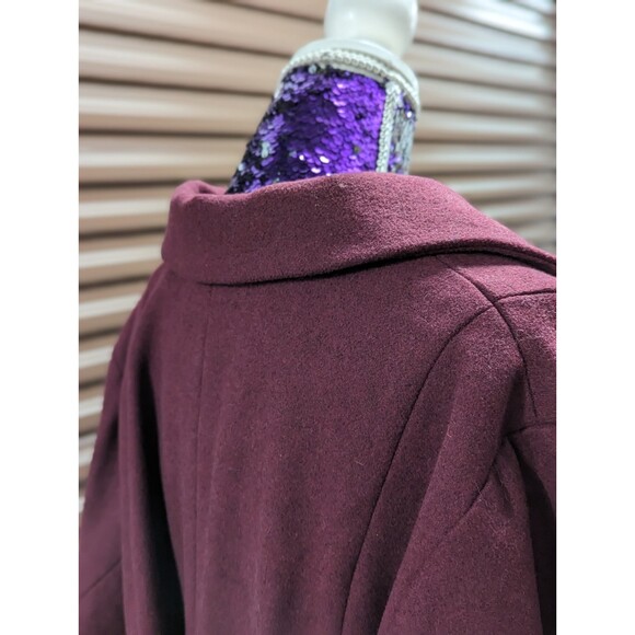 Torrid NWT 3X Burgundy Long Wool Blend Button Front Pea Coat Trench Winter Cold - Picture 7 of 12